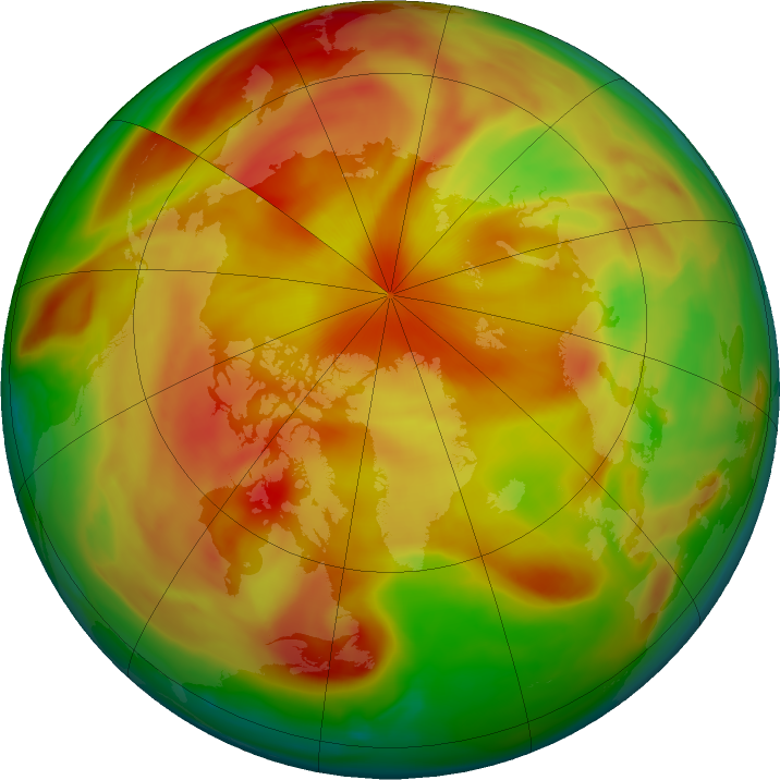 Arctic ozone map for 09 April 2018